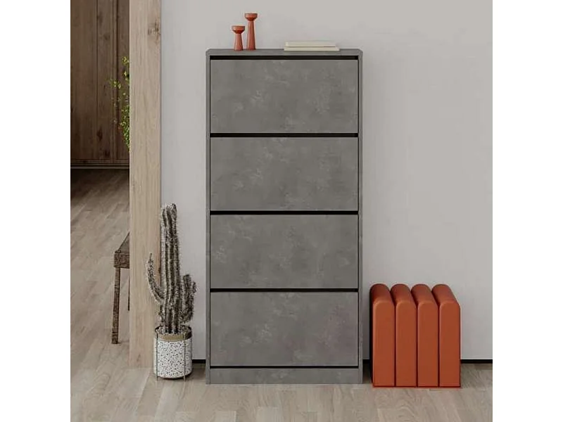 Scarpiera quattro ante a ribalta SHC540RETRO 73x26x154,5 colore grigio retro