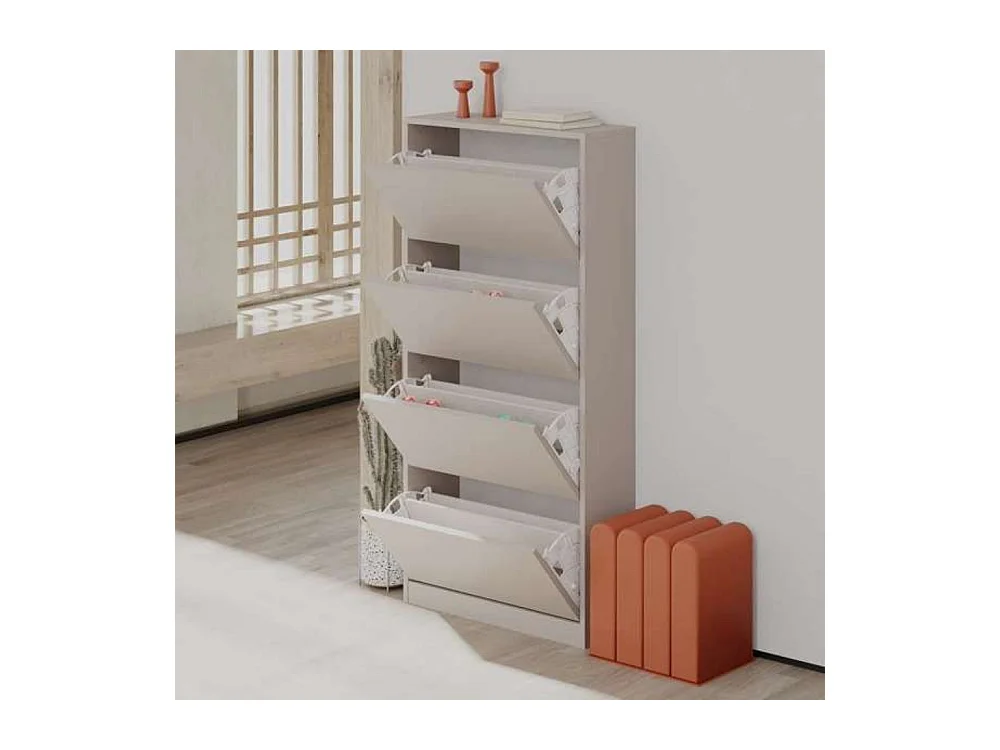 Scarpiera quattro ante a ribalta SHC540OAK 73x26x154,5 colore light mocha grigio