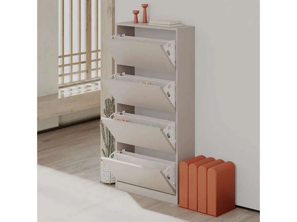 Scarpiera quattro ante a ribalta SHC540OAK 73x26x154,5 colore light mocha grigio