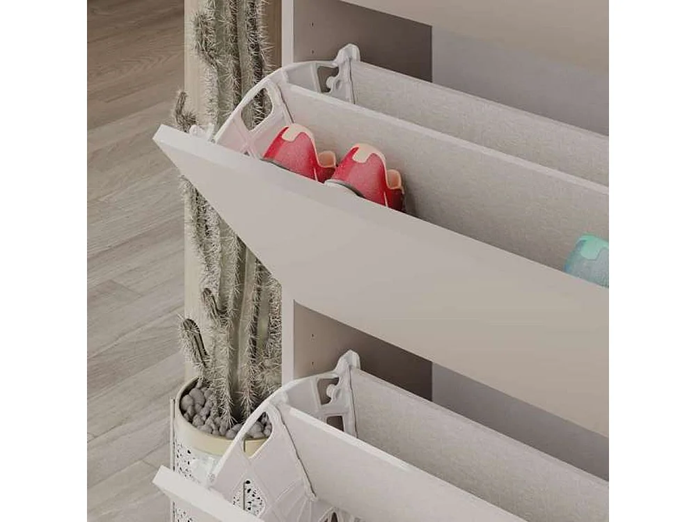 Scarpiera quattro ante a ribalta SHC540OAK 73x26x154,5 colore light mocha grigio