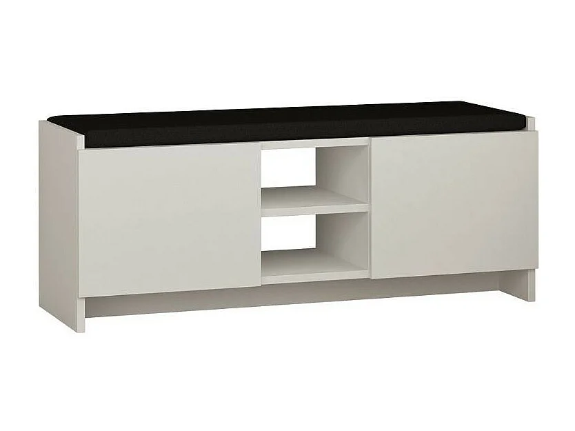 Panca scarpiera Zulla con cuscino e 2 ante colore bianco