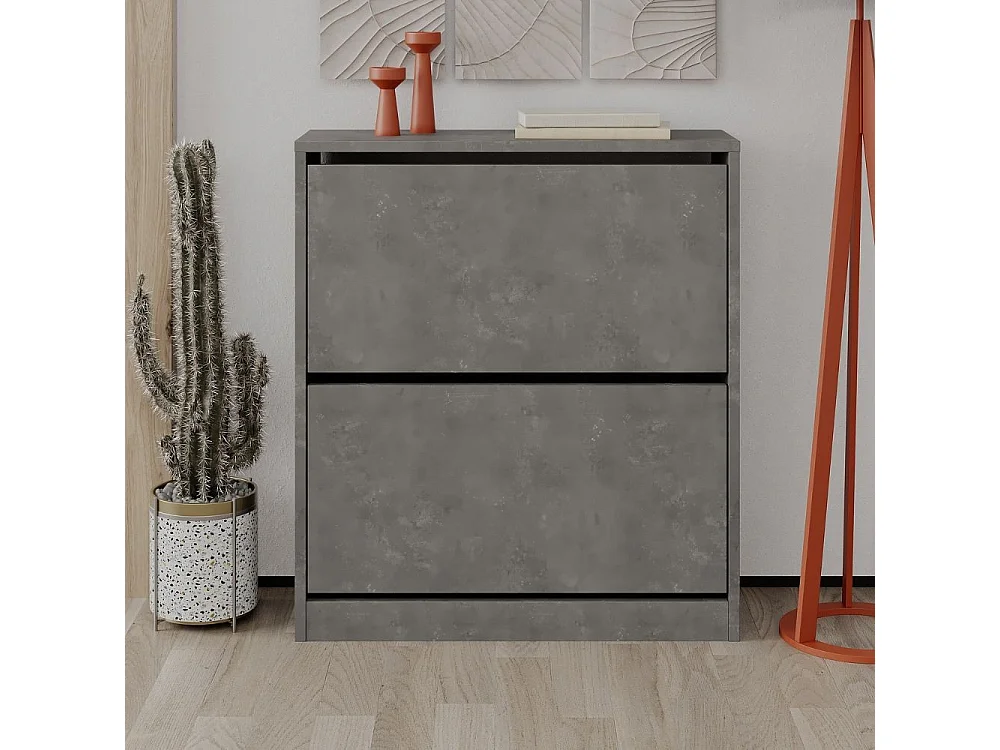 Scarpiera due ante a ribalta SHC520RETRO 73x26x82.5H colore grigio retro