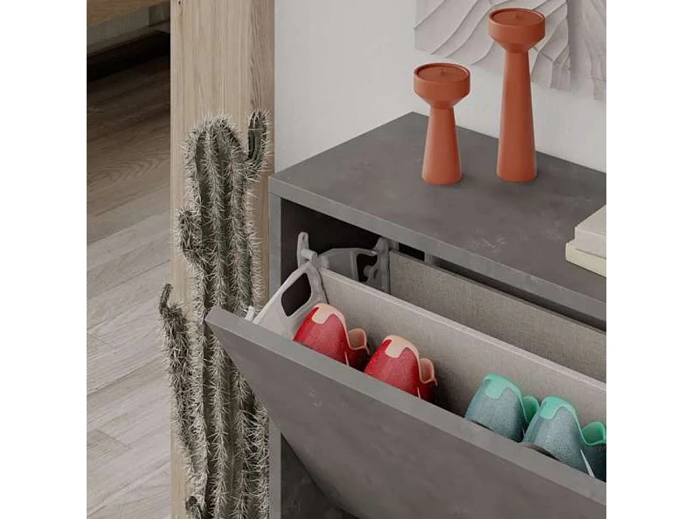 Scarpiera due ante a ribalta SHC520RETRO 73x26x82.5H colore grigio retro