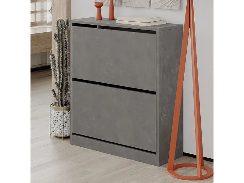 Scarpiera due ante a ribalta SHC520RETRO 73x26x82.5H colore grigio retro