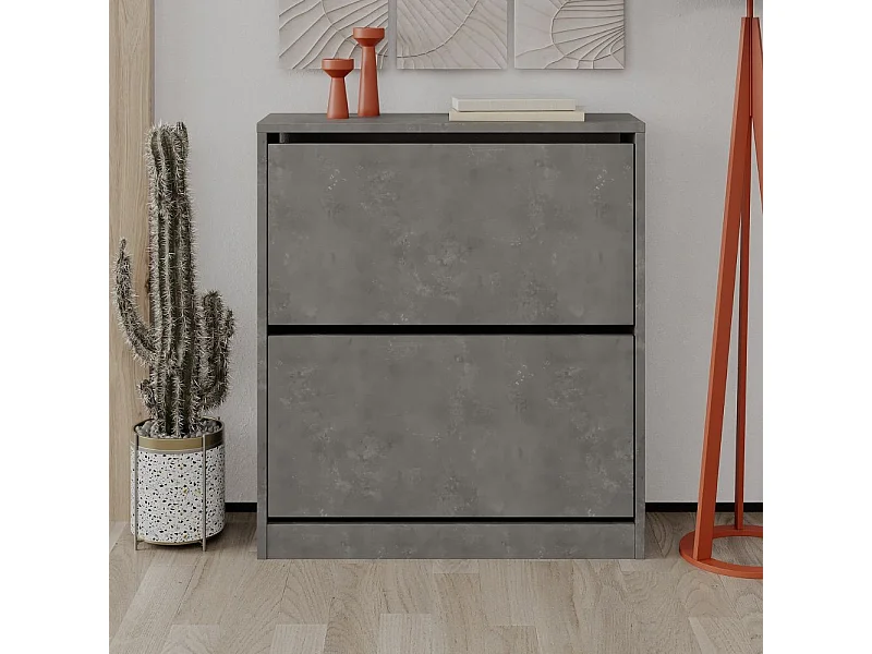 Scarpiera due ante a ribalta SHC520RETRO 73x26x82.5H colore grigio retro