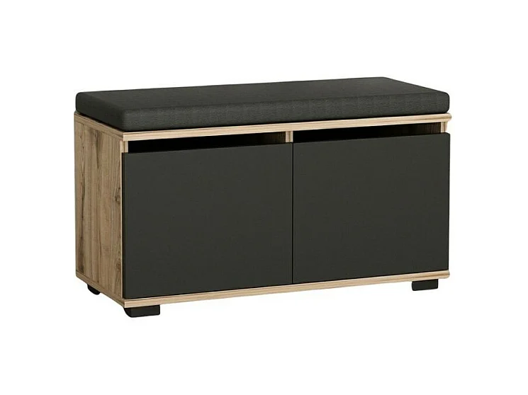 Scarpiera con pouff Dragoshoe colore noce e nero