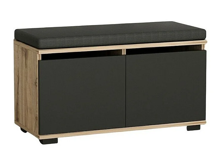 Scarpiera con pouff Dragoshoe colore noce e nero