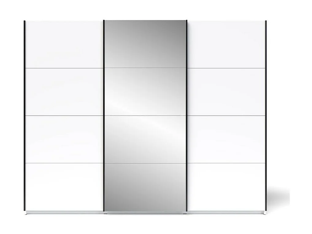 Armadio 3 ante scorrevoli bianco con specchio Zegna 255x53x205H