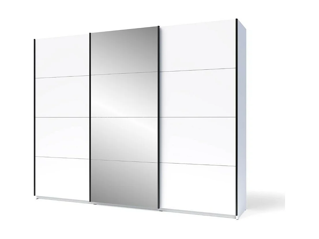 Armadio 3 ante scorrevoli bianco con specchio Zegna 255x53x205H