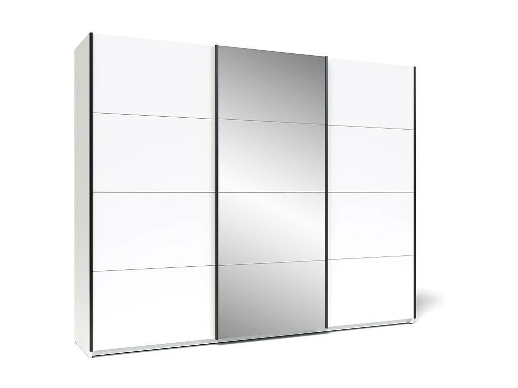 Armadio 3 ante scorrevoli bianco con specchio Zegna 255x53x205H