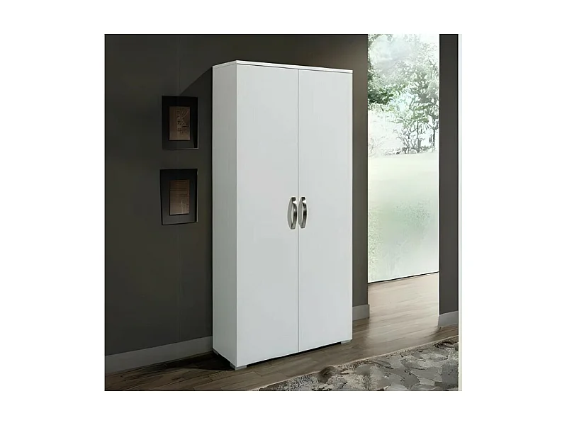 Armadio tuttopiani 2 ante California 86x36x182H colore bianco larice