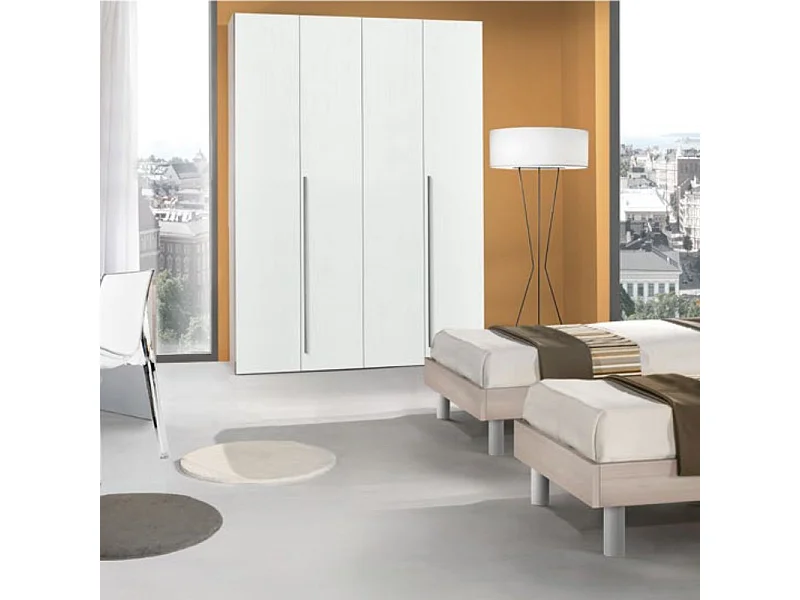 Armadio 4 ante bianco larice Urano 161x55x240H