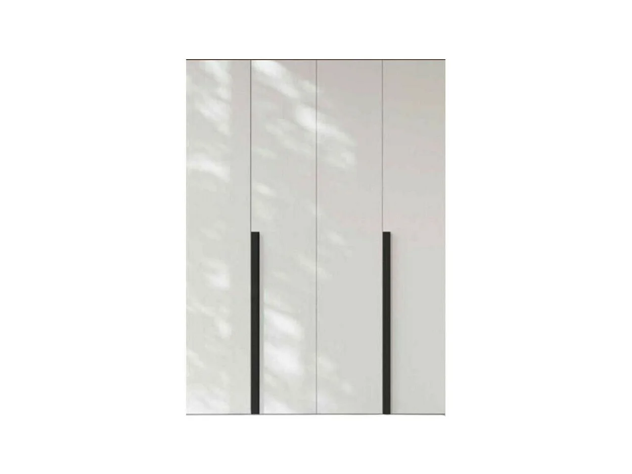 Armadio 4 ante battenti bianco portland e maniglie nero opaco Coco 185x60,3x250h