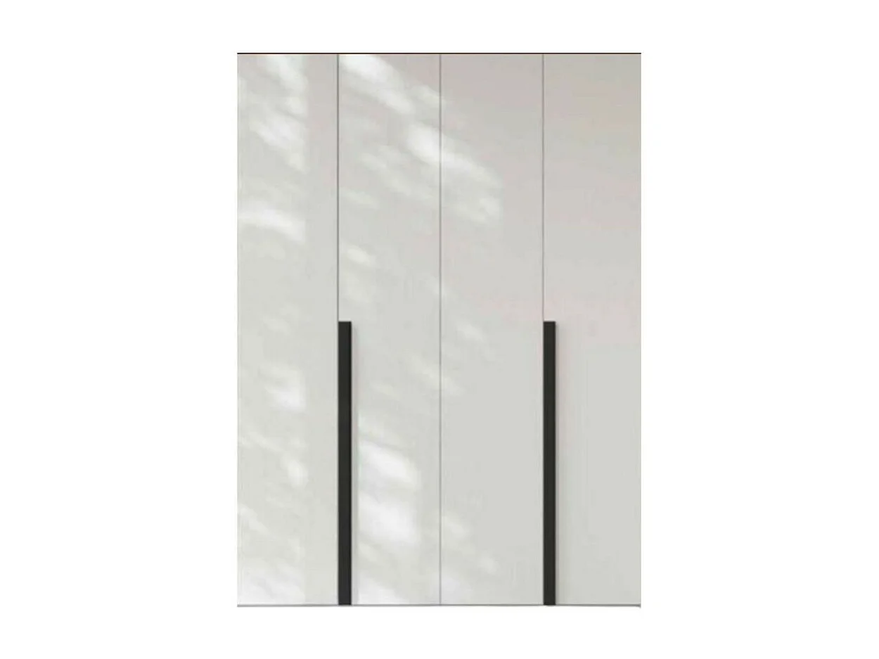 Armadio 4 ante battenti bianco portland e maniglie nero opaco Coco 185x60,3x250h