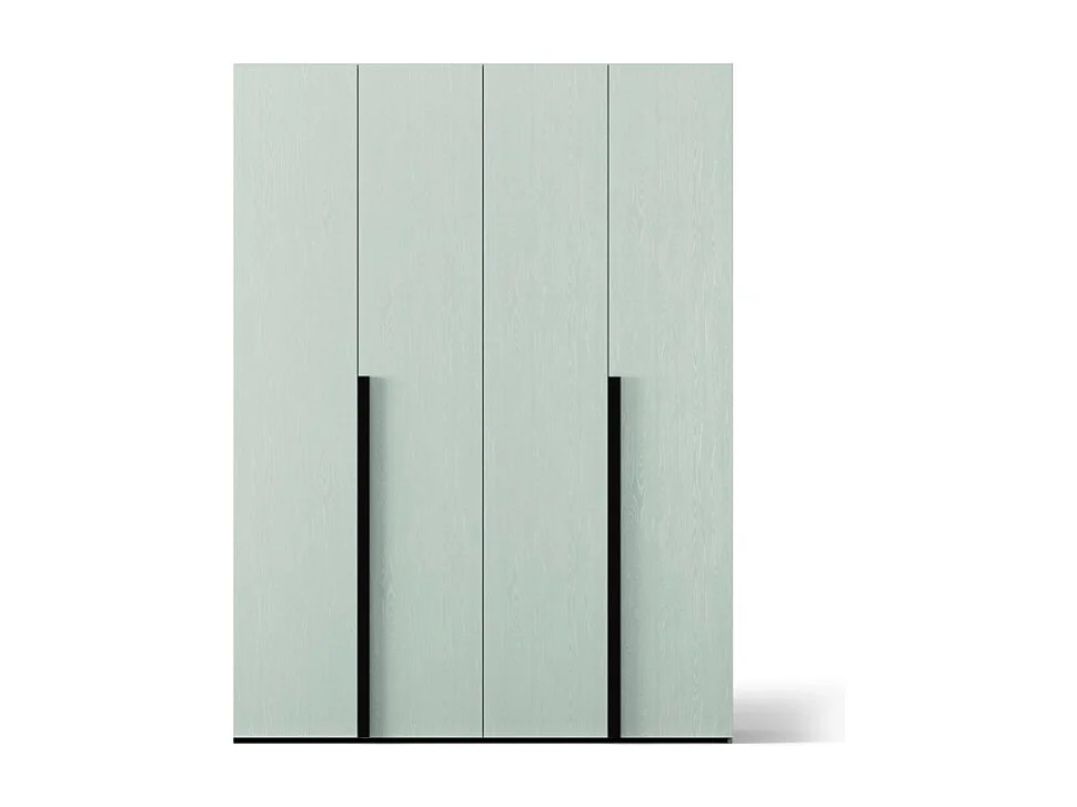 Armadio 4 ante battenti bianco portland e maniglie nero opaco Coco 185x60,3x250h
