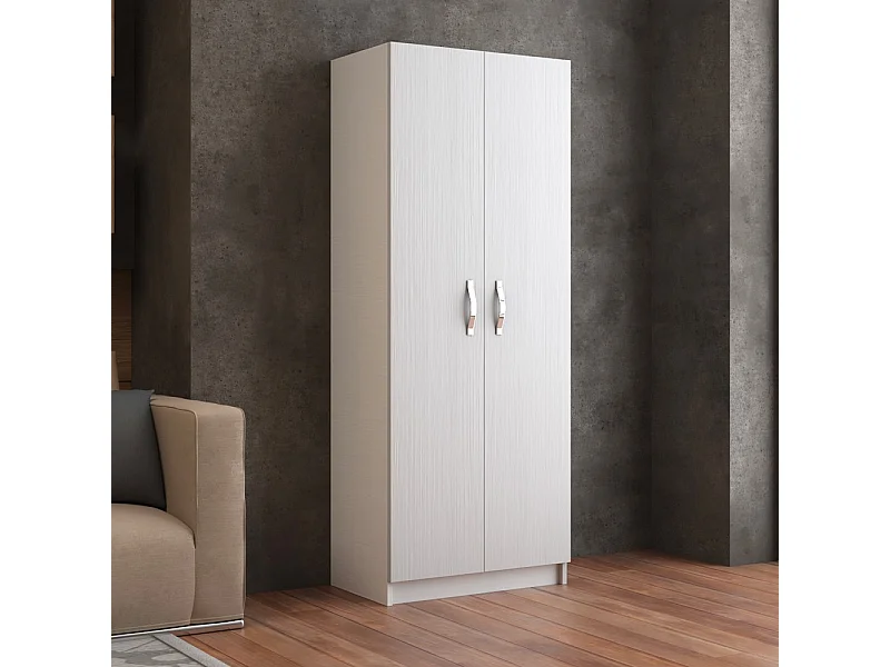 Armadio scarpiera 2 ante e 5 ripiani Gabriella 180 colore bianco frassinato