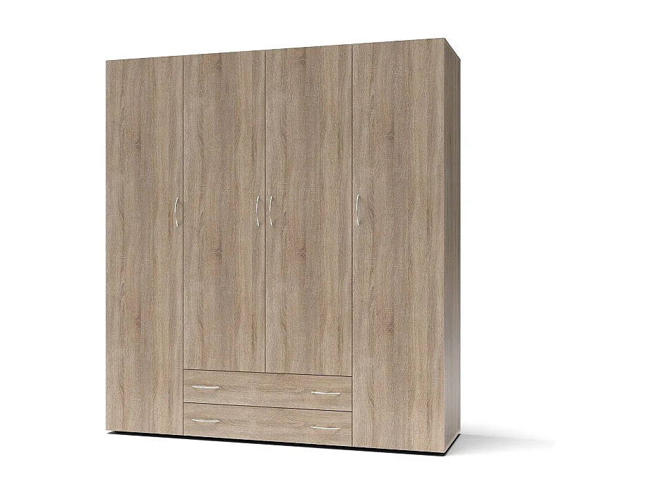 Armadio 4 ante e 2 cassetti Seba4 160x51,6x177h colore bianco