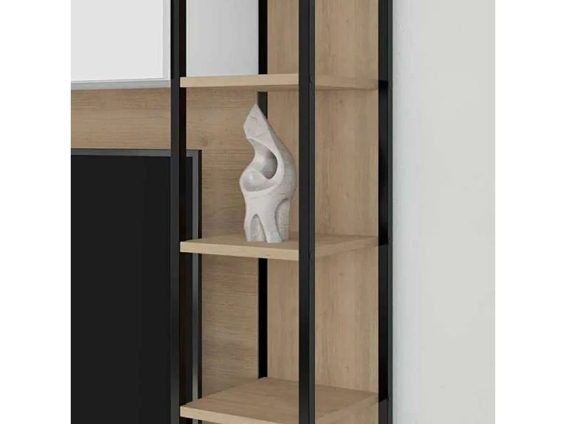 Parete attrezzata 260 cm. Tronador colore bianco e rovere