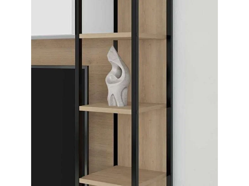 Parete attrezzata 260 cm. Tronador colore bianco e rovere