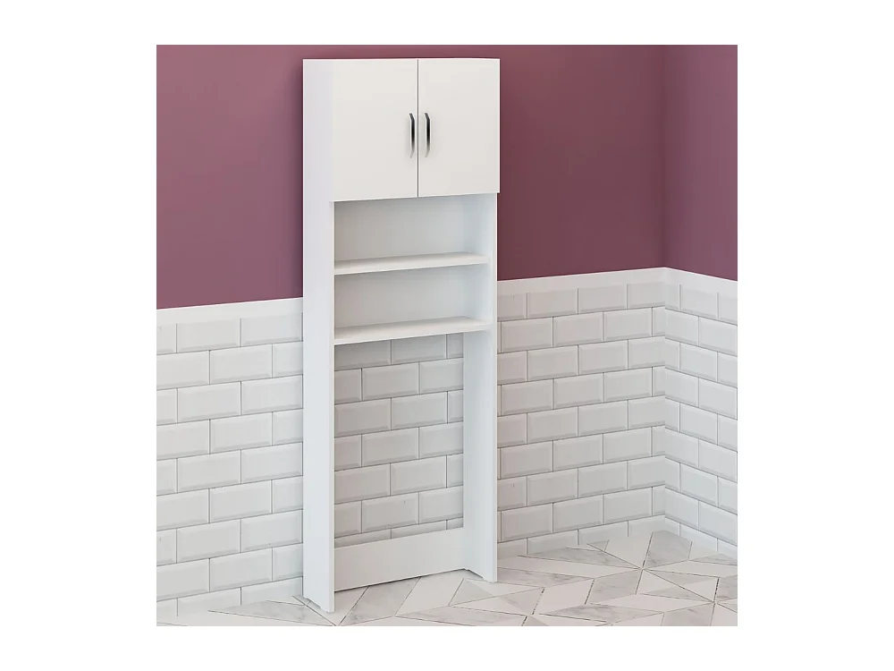 Mobile coprilavatrice con ante e ripiani Marsiglia colore bianco