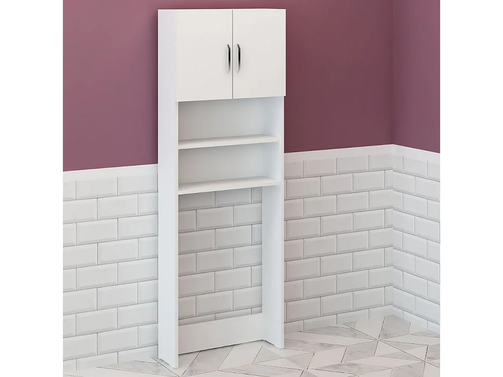 Mobile coprilavatrice con ante e ripiani Marsiglia colore bianco