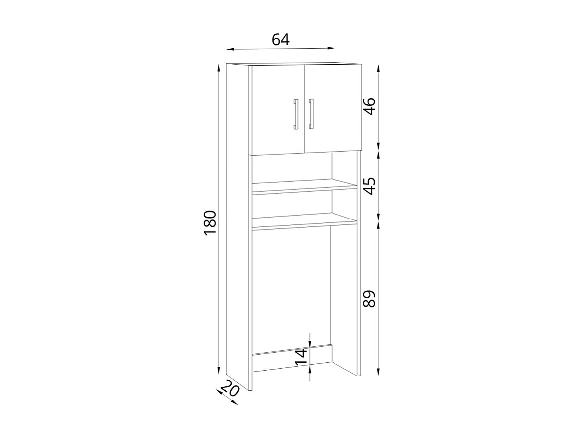 Mobile coprilavatrice con ante e ripiani Marsiglia colore bianco