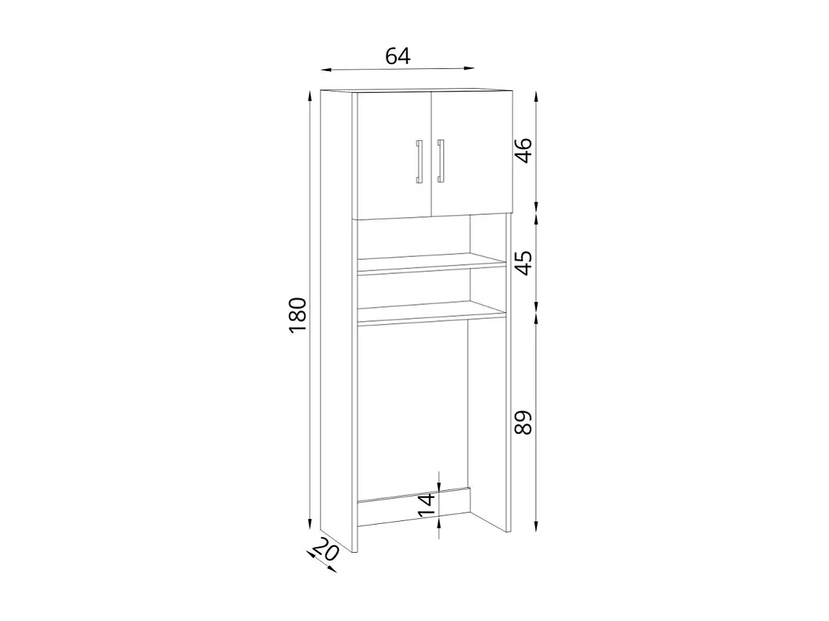 Mobile coprilavatrice con ante e ripiani Marsiglia colore bianco