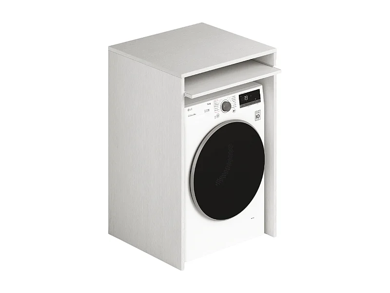Coprilavatrice in legno ripiano estraibile 71x65x105 colore bianco frassinato