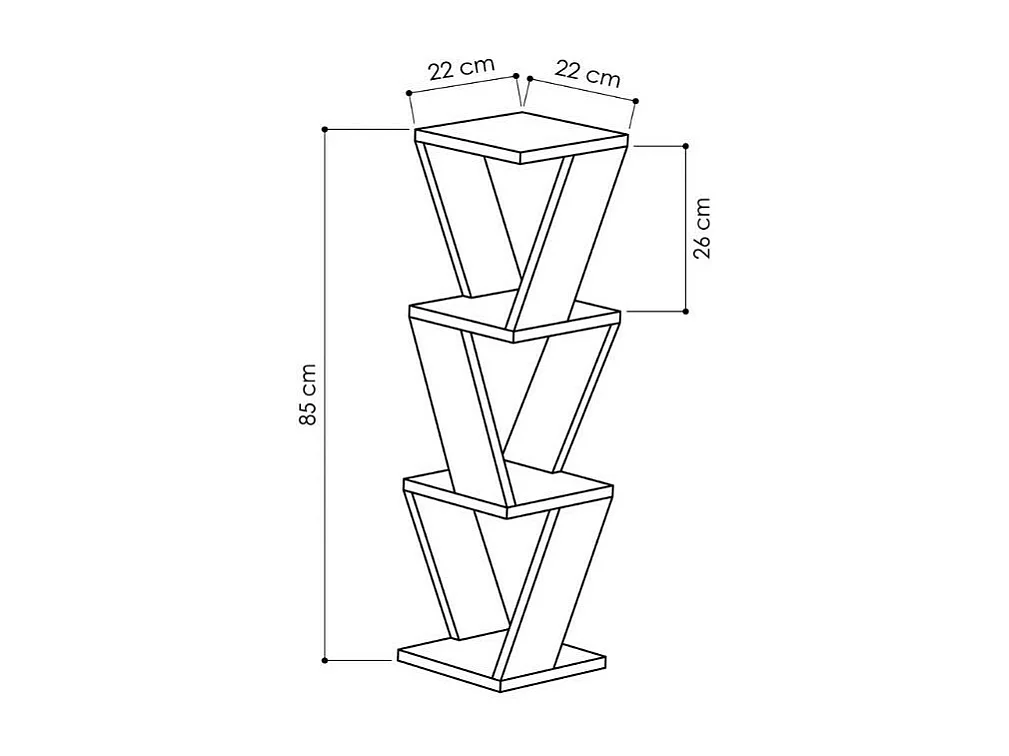Libreria angolare pensile Zena colore bianco