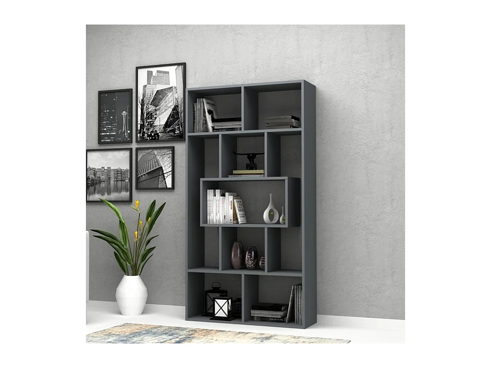 Libreria Face 90x30x170H cm colore grigio cemento