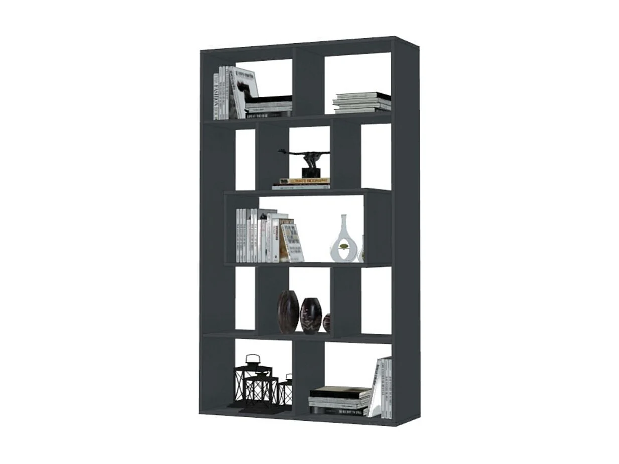 Libreria Face 90x30x170H cm colore grigio cemento
