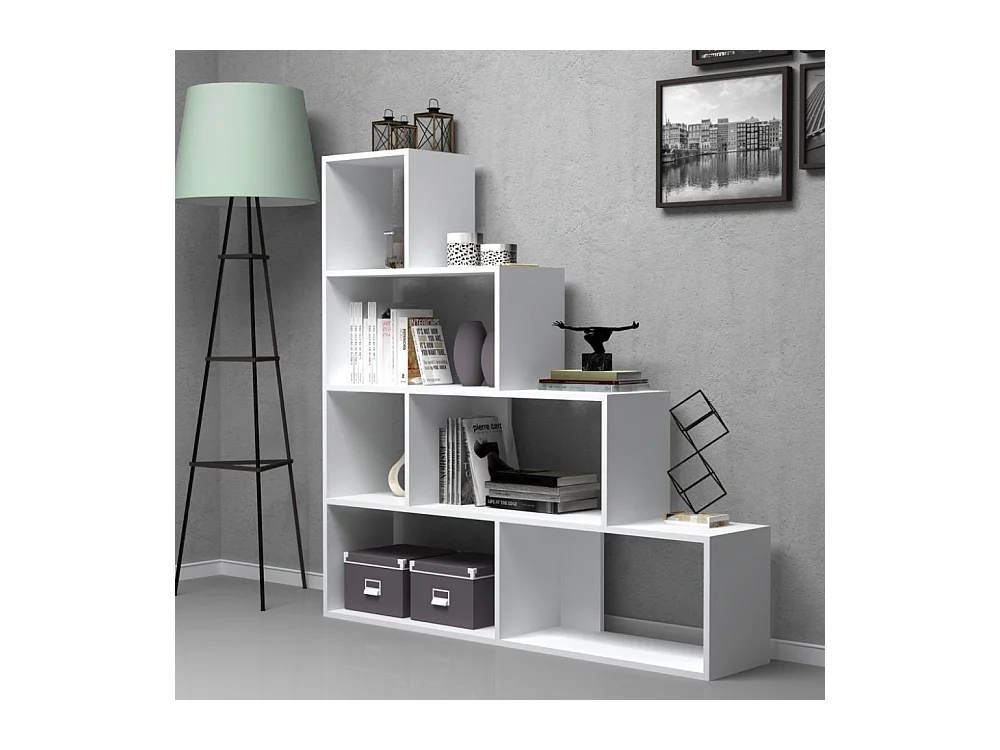 Libreria a scala Alis 145x145 cm colore bianco