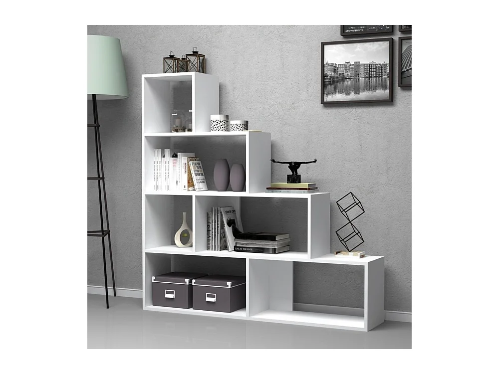 Libreria a scala Alis 145x145 cm colore bianco