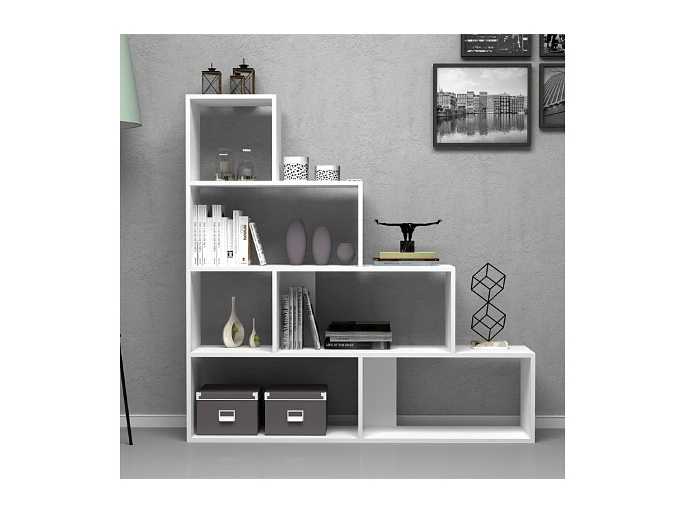 Libreria a scala Alis 145x145 cm colore bianco