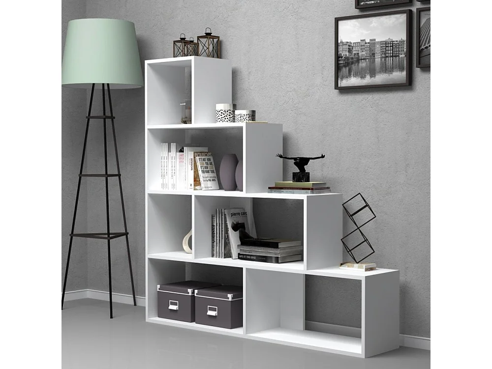 Libreria a scala Alis 145x145 cm colore bianco