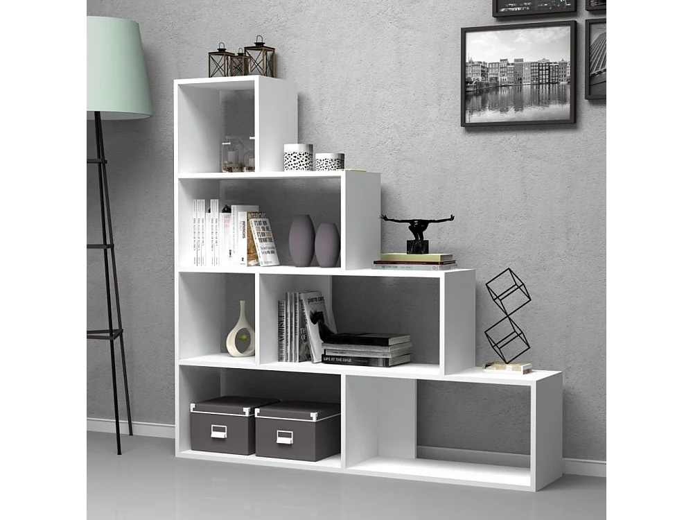 Libreria a scala Alis 145x145 cm colore bianco