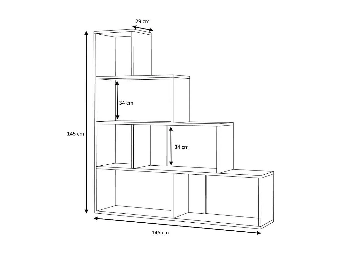 Libreria a scala Alis 145x145 cm colore bianco
