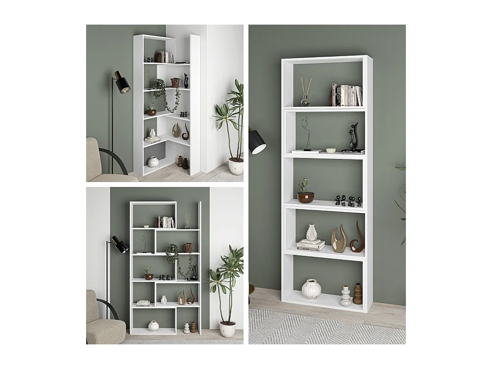 Libreria estensibile angolare Wish 72x22x200h colore bianco