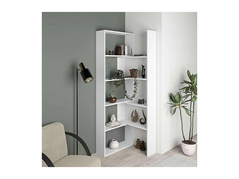 Libreria estensibile angolare Wish 72x22x200h colore bianco