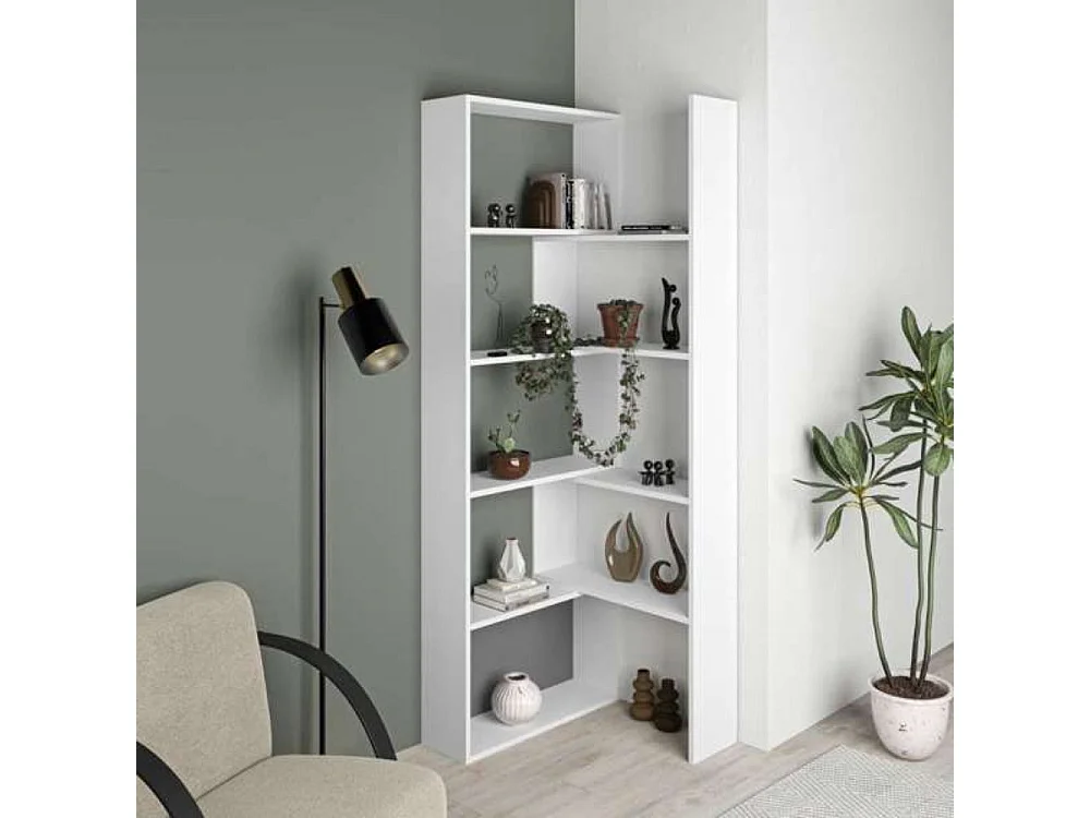 Libreria estensibile angolare Wish 72x22x200h colore bianco
