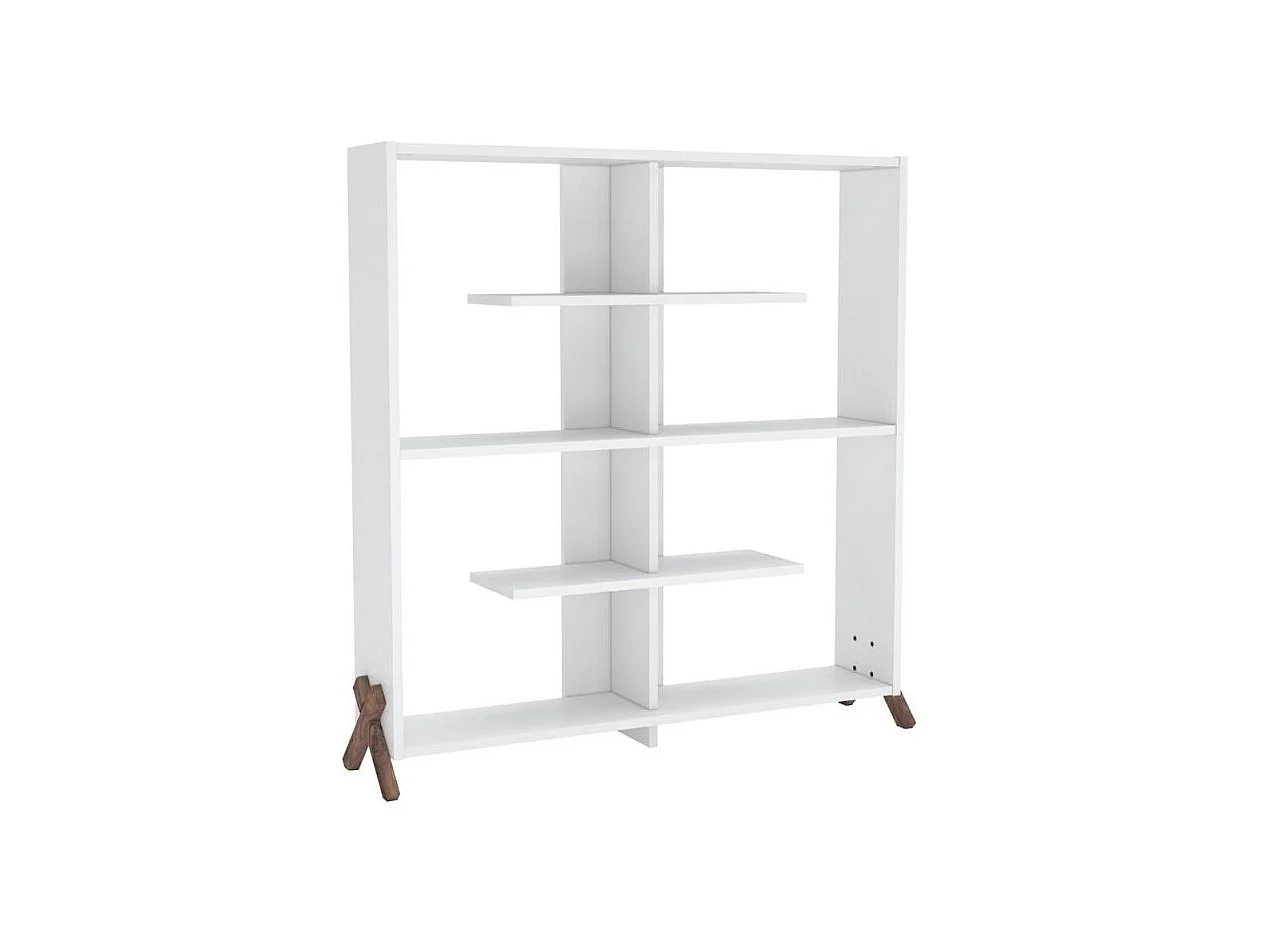 Libreria Kipp con piedini a croce 113x28x117h colore bianco
