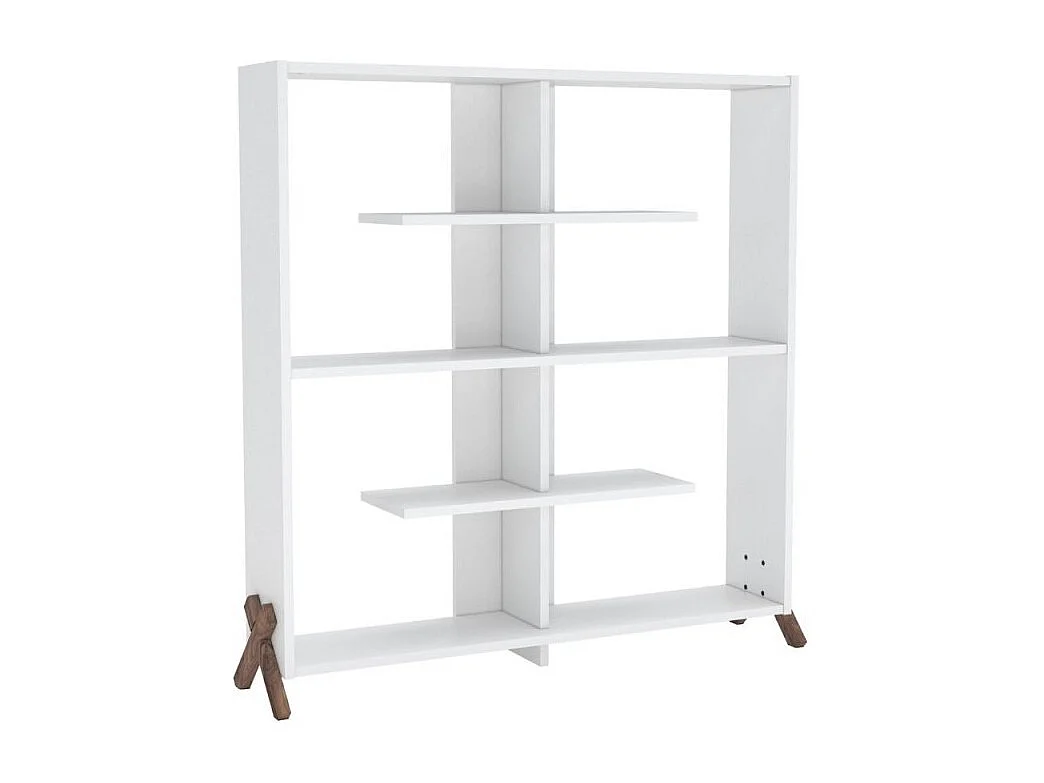 Libreria Kipp con piedini a croce 113x28x117h colore bianco