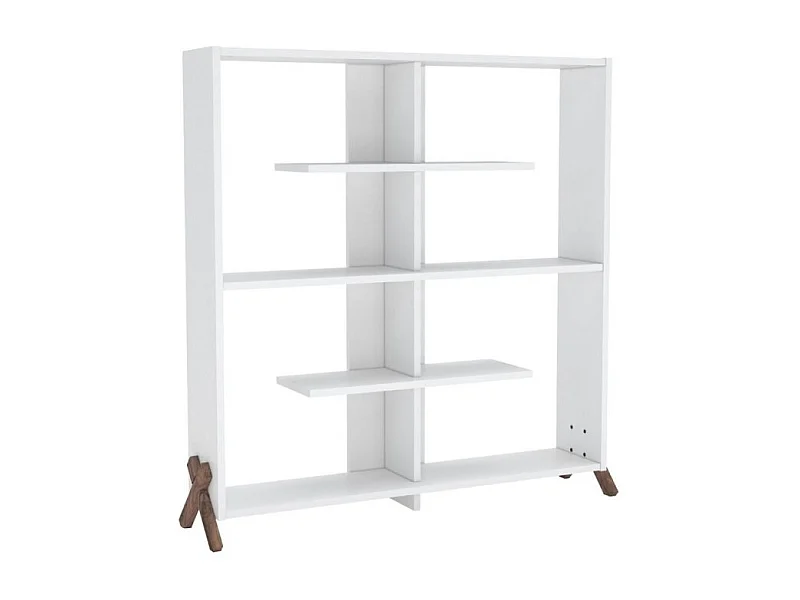 Libreria Kipp con piedini a croce 113x28x117h colore bianco