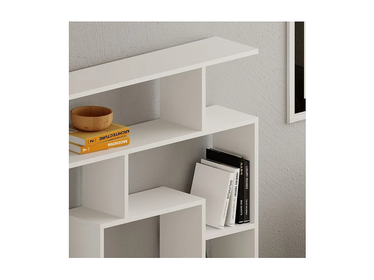 Libreria bianco con 9 ripiani Labirent 125x22x129