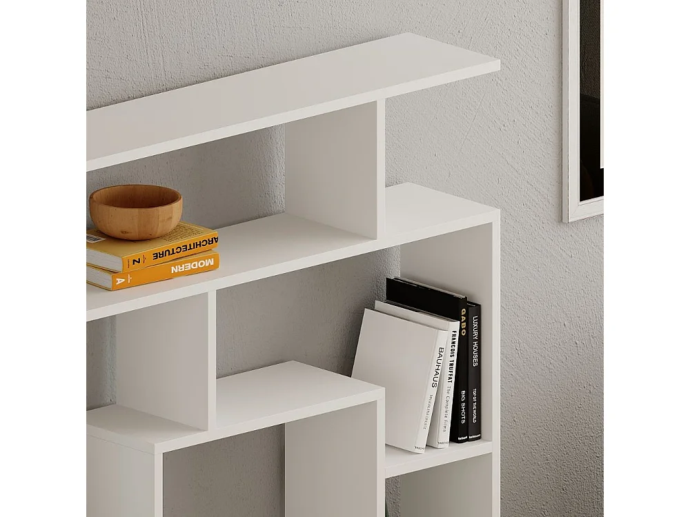Libreria bianco con 9 ripiani Labirent 125x22x129
