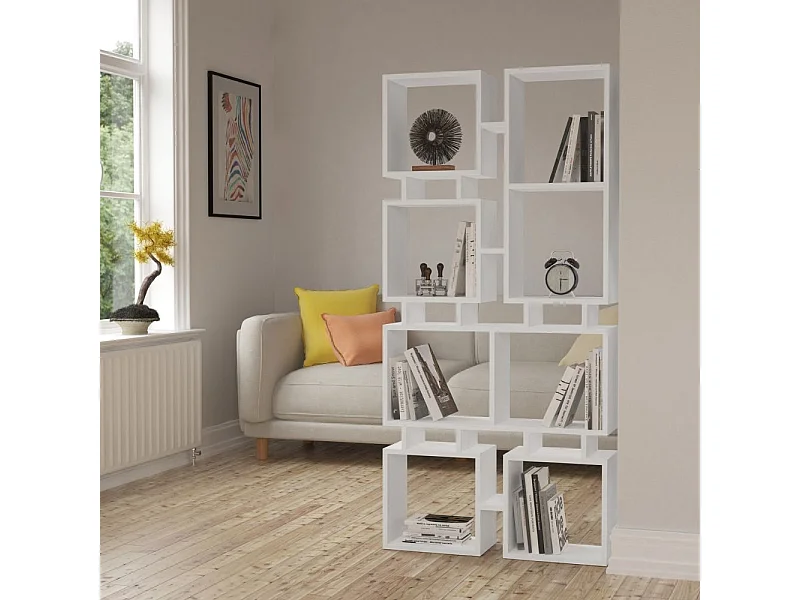 Libreria bifacciale Rail 79x166,5 colore bianco