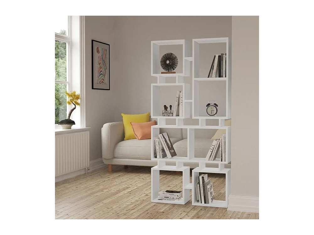 Libreria bifacciale Rail 79x166,5 colore bianco