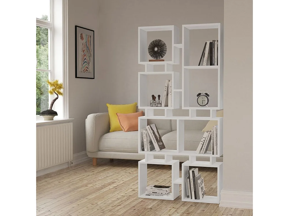 Libreria bifacciale Rail 79x166,5 colore bianco