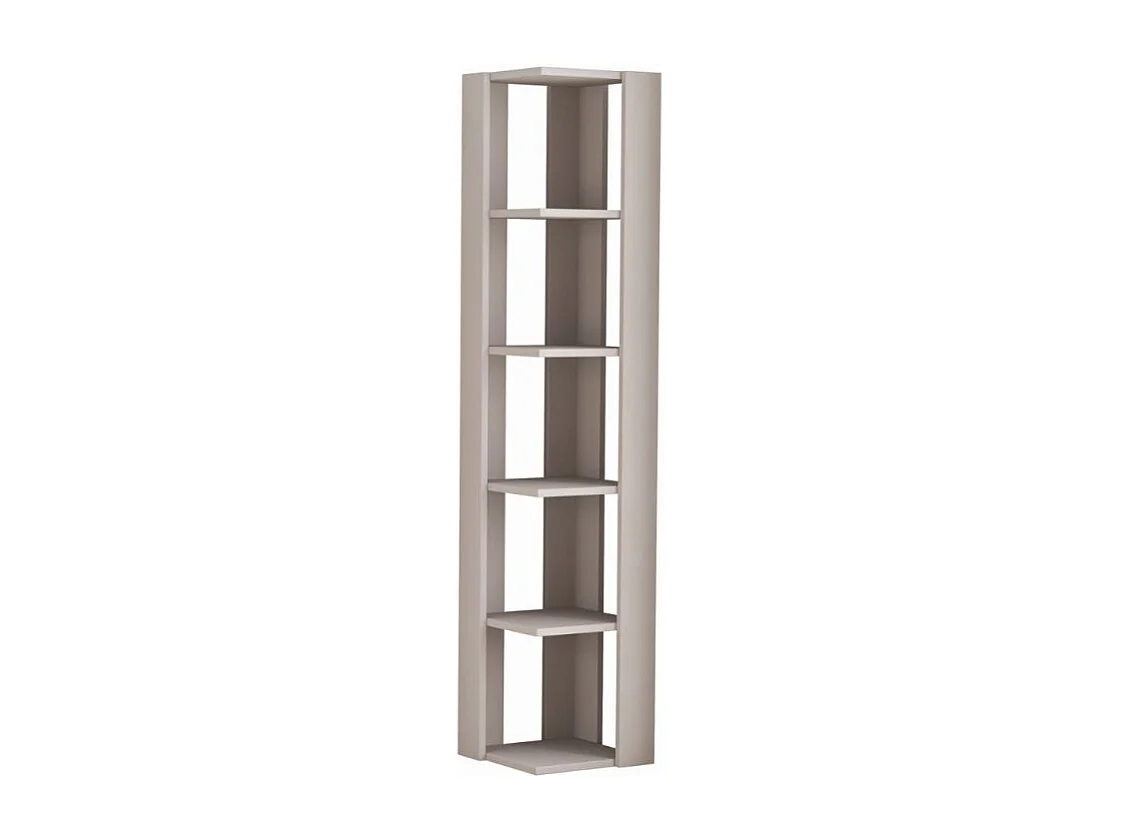 Libreria angolare Nati 5 ripiani 34x34x161 colore tortora