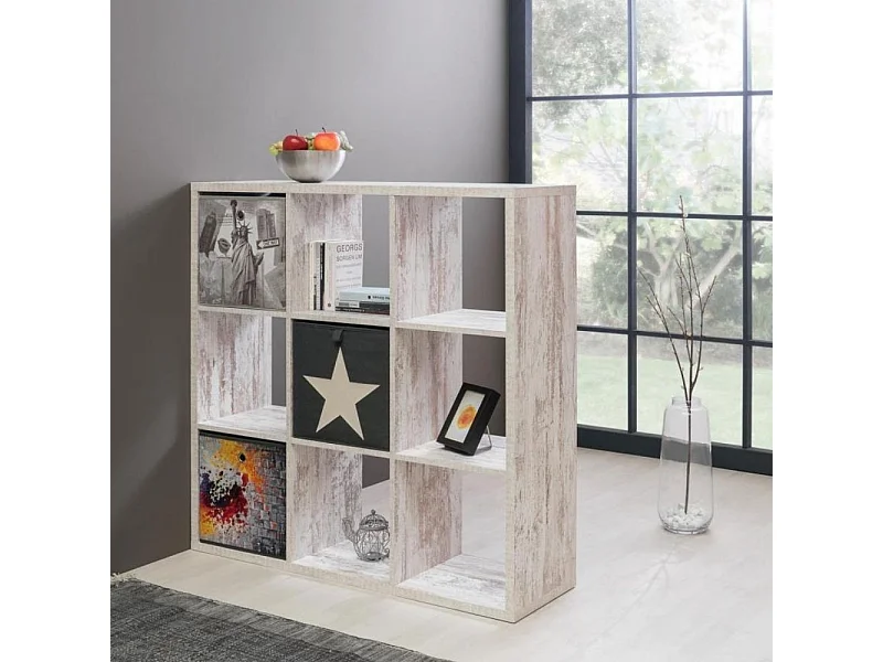 Libreria cubi divisorio Max9 colore bianco consumato